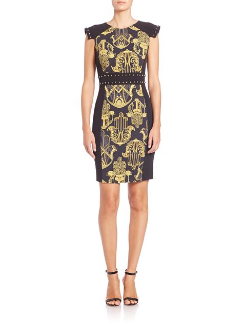 black gold versace dress|farfetch versace dresses.